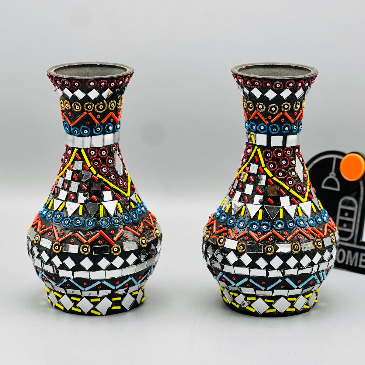 Shisha Moti Craft Vase( Set Of 2)