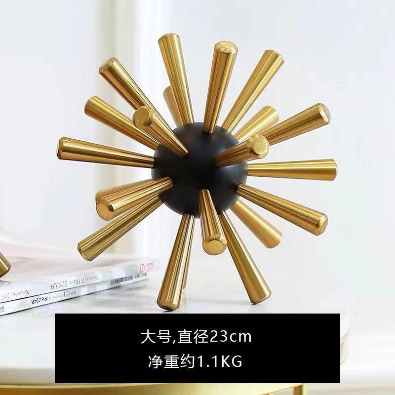 Luxury Art Gold Spheres Home Accessories Metal Creative Art Ornaments Household Tabletop Art Decor ( 1Pc ) ( Large )