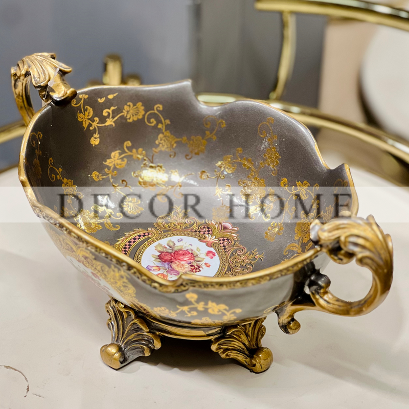 Ceramic Gold Finished Storage Bowl