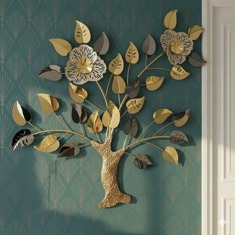 Geometric Metal Wall Art Tree