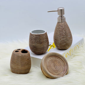 Check Texture Ceramic Bath Set-4pcs
