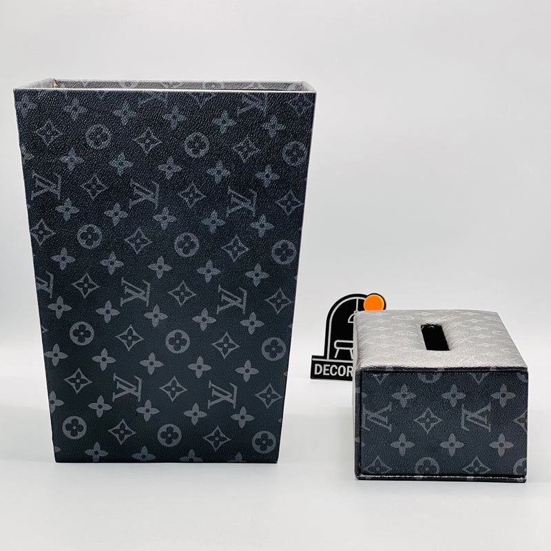 LOUIS VUITTON Monogram Square Basket and Tissue Box Set
