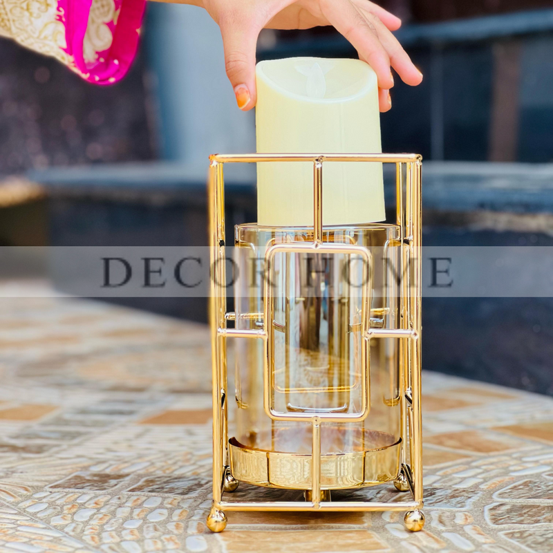 Imported Hurricane Lantern Candle Stand( Set Of 3)