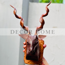 Handcrafted Solid Sheesham Wood Markhor Wall Decor