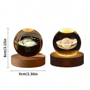 3D Saturn Crystal Ball Night Light