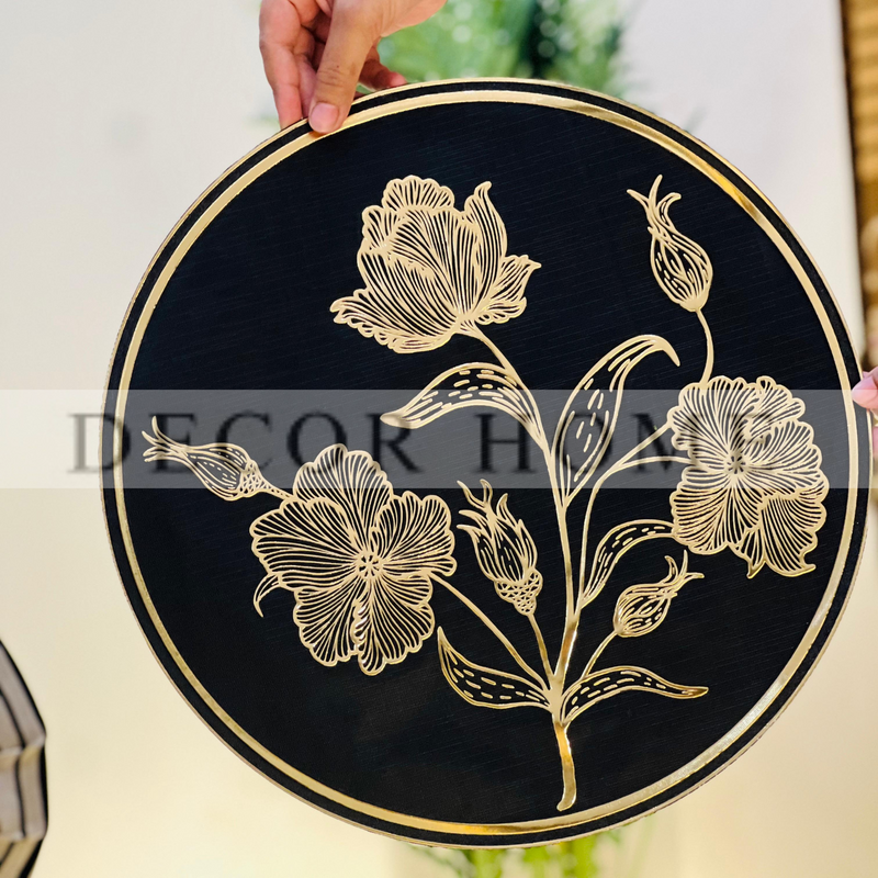 Black Floral & Elegant Table Mats