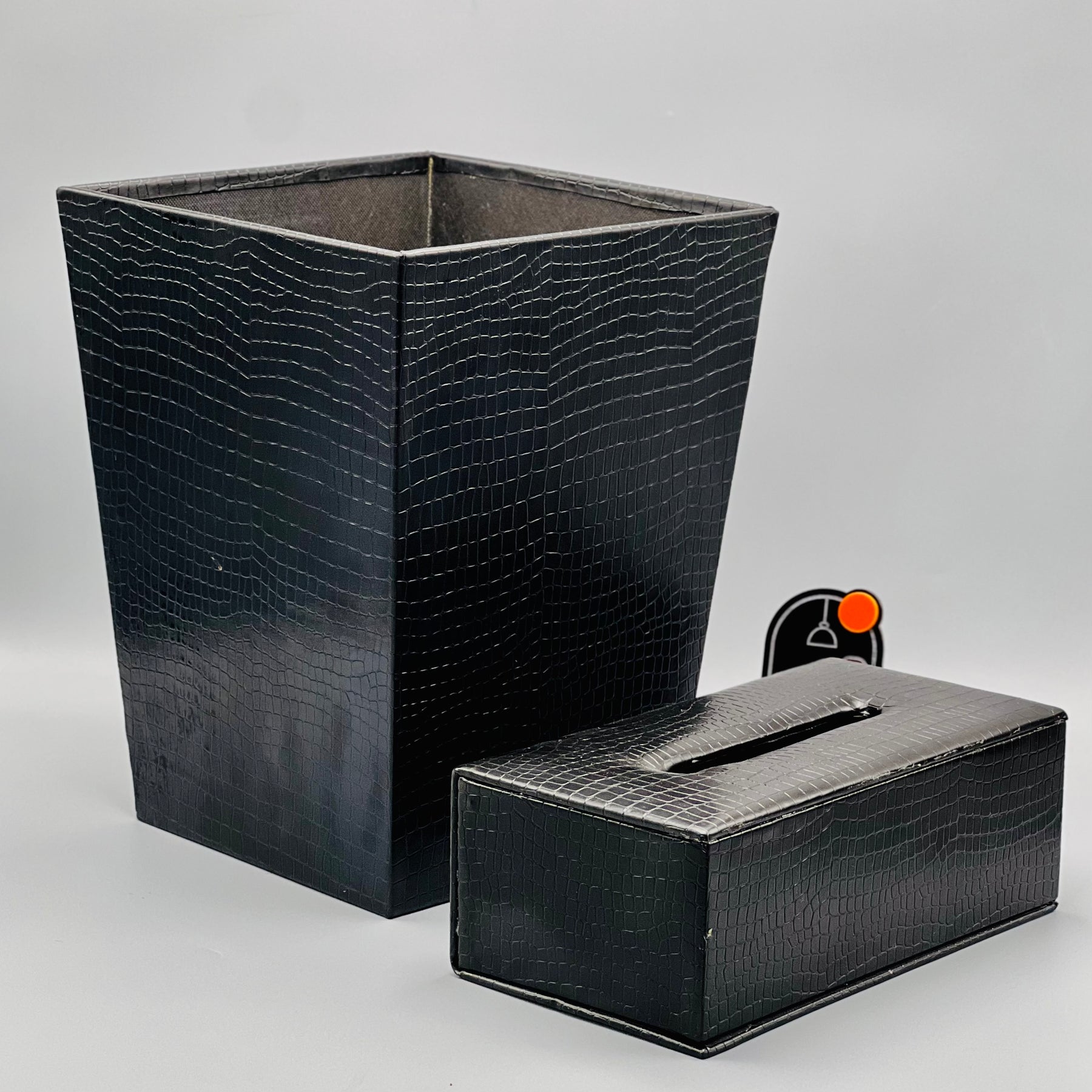 Leather Basket Tissue Box Set