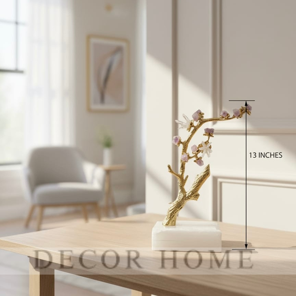 Royal Gold Finish Decorative Flowering Tree Showpiece