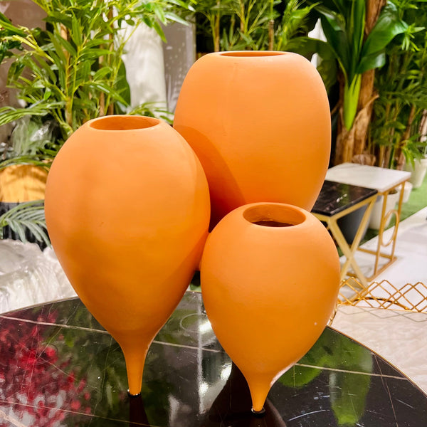 Terracotta Teardrop Vase Set