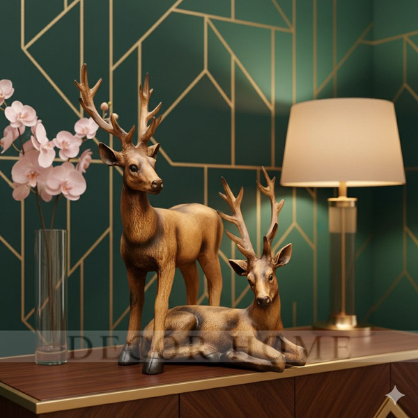 Deer Figurine Lawn Ornament Sculpture