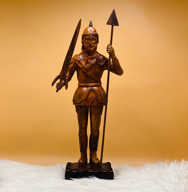 Native Hand Carved Soldier Sculpture