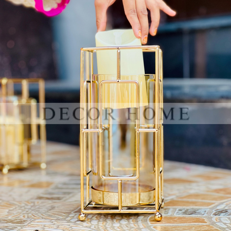 Imported Hurricane Lantern Candle Stand( Set Of 3)