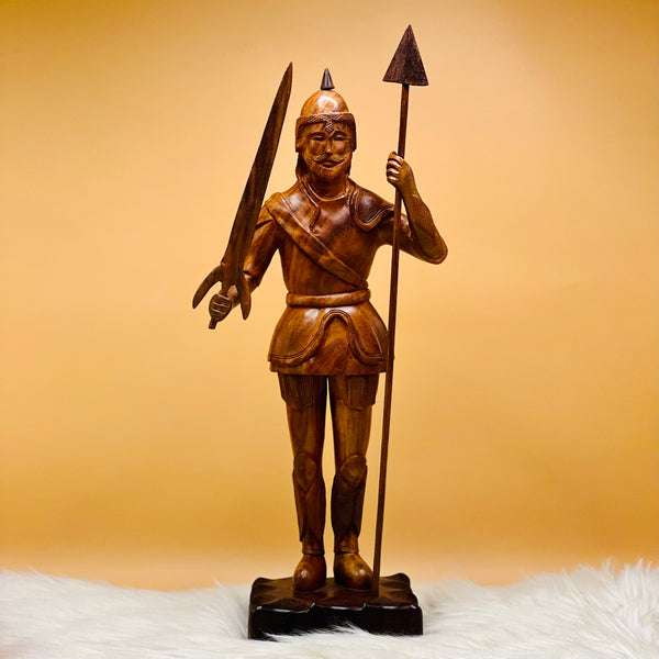 Native Hand Carved Soldier Sculpture