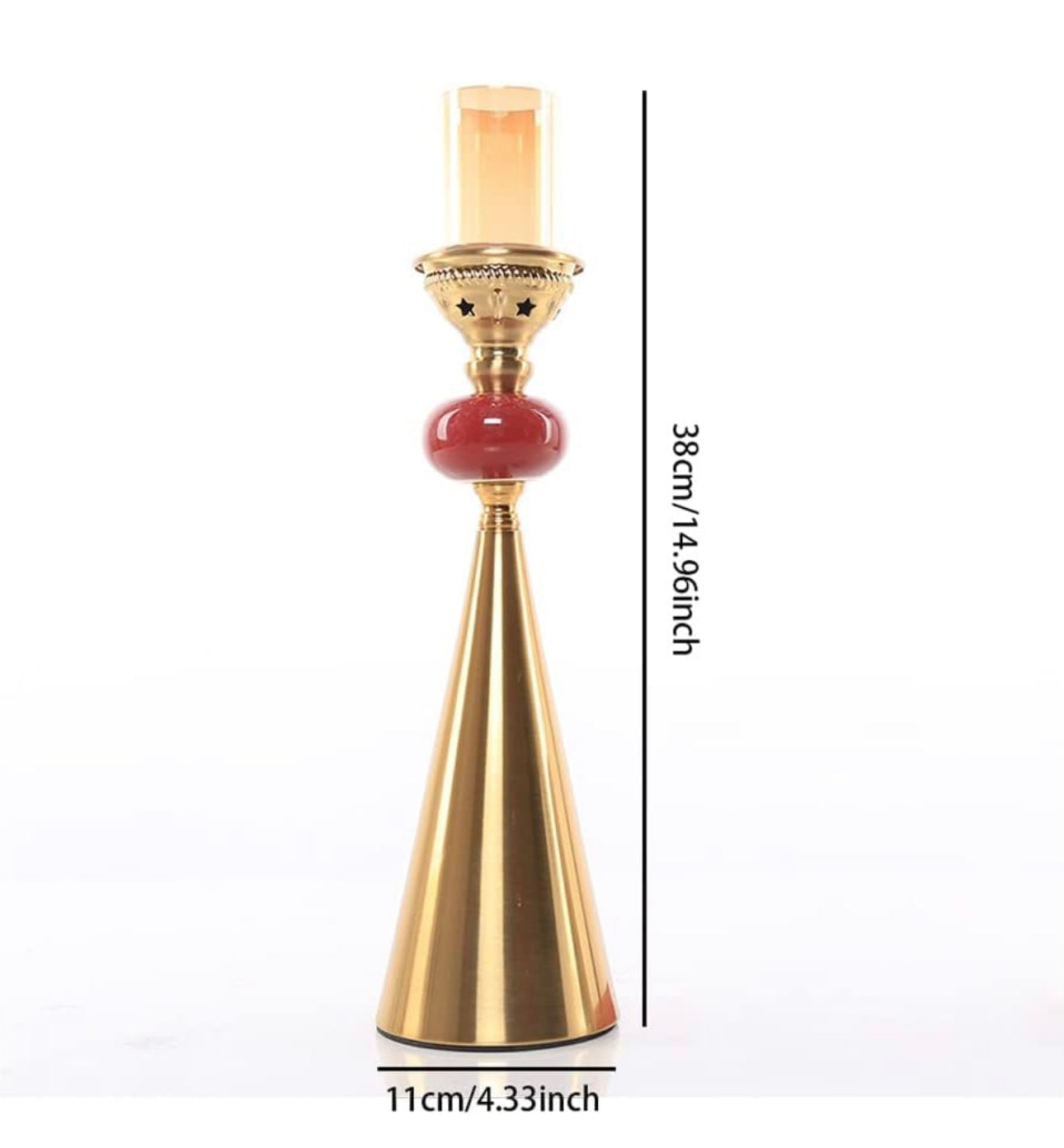 Taper Candlestick With Luxury Clock  Set of 3 )