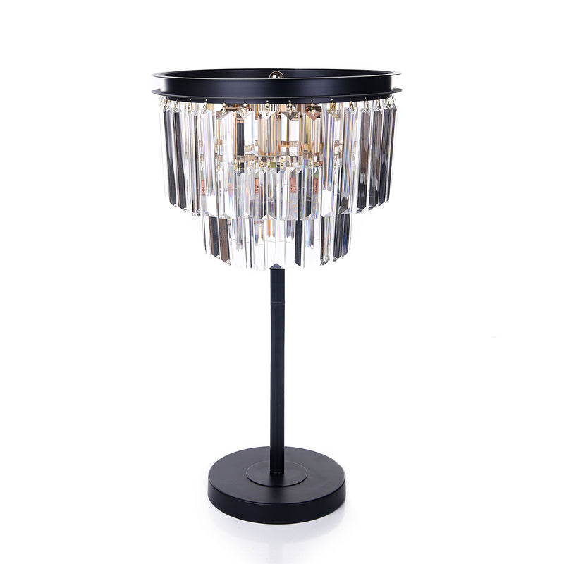 Modern 3 Tier Circular Crystal Table Lamp in Gold