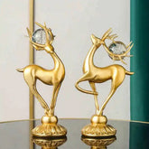 Crystal Ball Horns Deer Statue