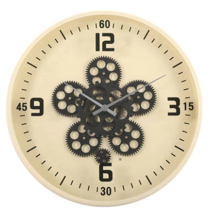 Moving Gears Metal Wall Clock