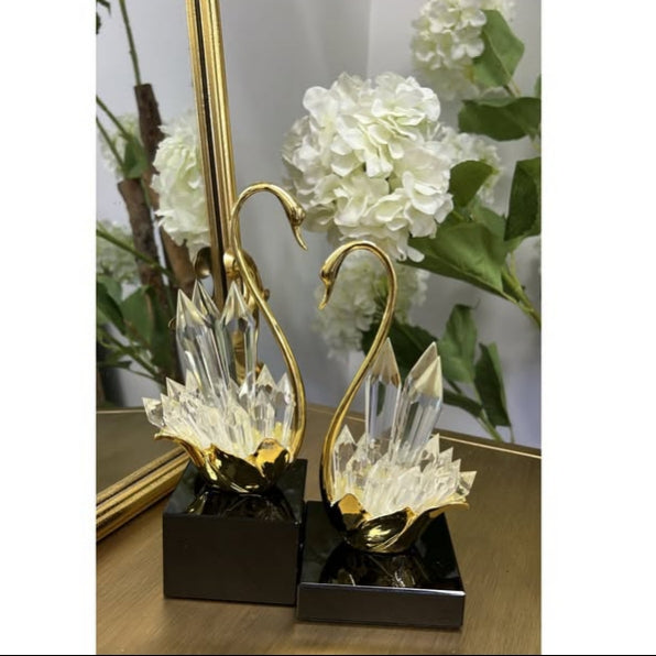 Crystal Gold Swan Figurine