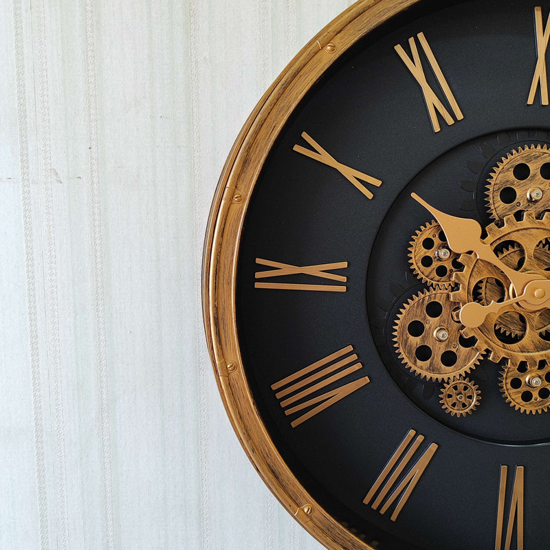 Retro Style Moving Gear Wall Clock