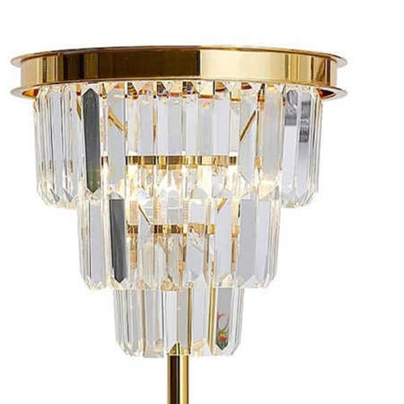 Modern 3 Tier Circular Crystal Table Lamp in Gold