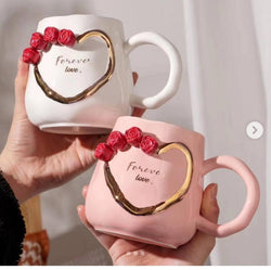 1Pc Ceramic Cup With Heart Design