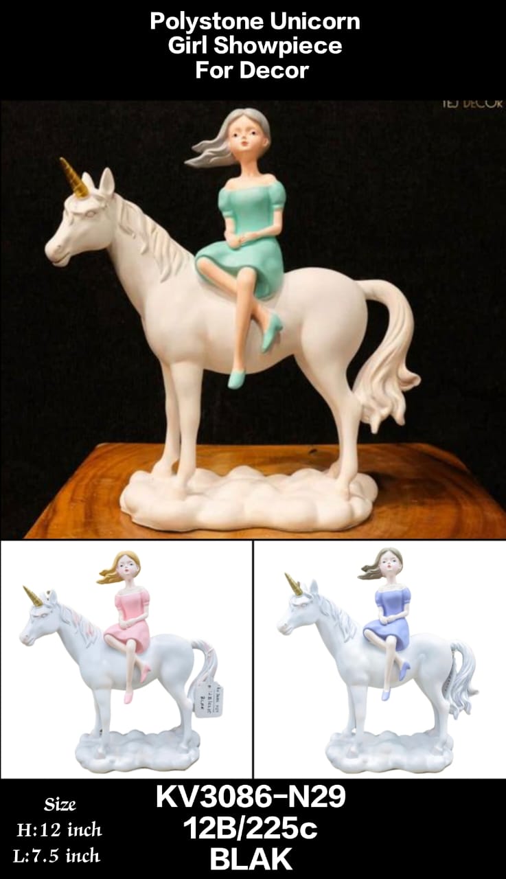 Polystone Unicorn Girl Showpiece