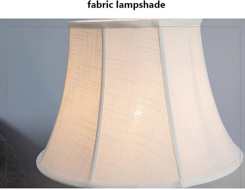 Chinese Table Lamp Vintage Bedside Lamp with Fabric Shade