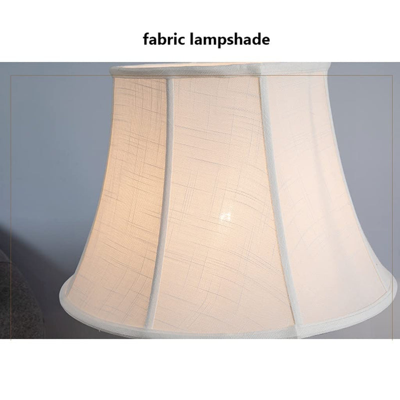 Chinese Table Lamp Vintage Bedside Lamp with Fabric Shade