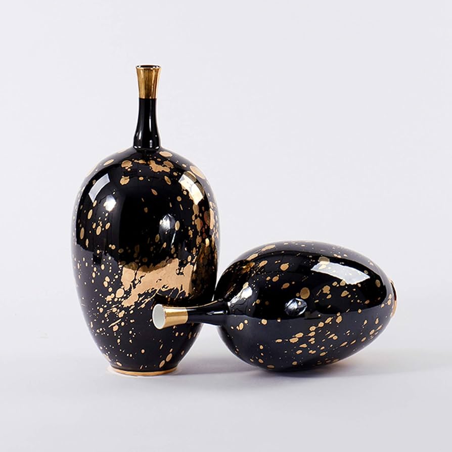 Black Gold Ceramic Vase(set of 2 )