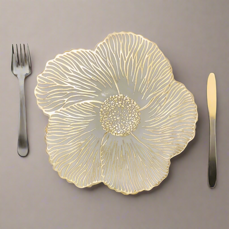 Gold Round Flower Shape Placemats (Set of 2)