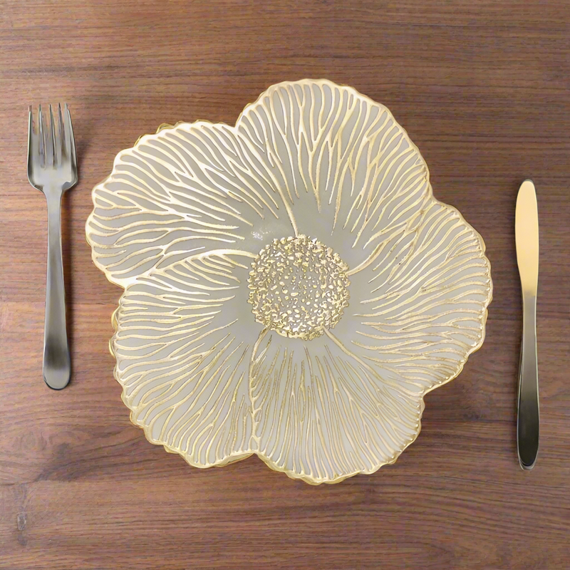 Gold Round Flower Shape Placemats (Set of 2)