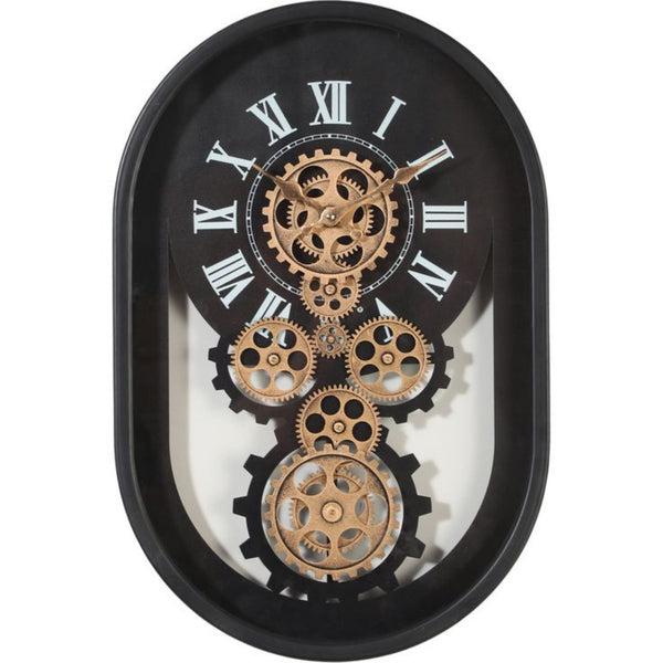 Oval Shape Metal Wall Clock