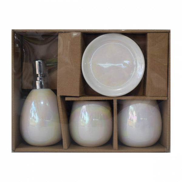 Housewares Multi Colour 4Pcs Ceramic Bathroom Set