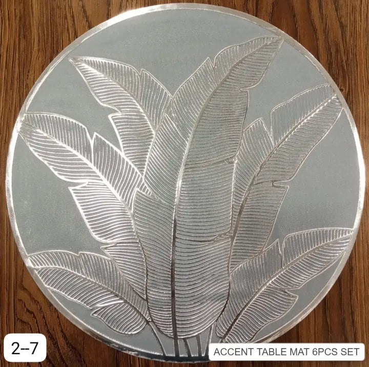 Round Leaf Texture Table Placemats 2 pc