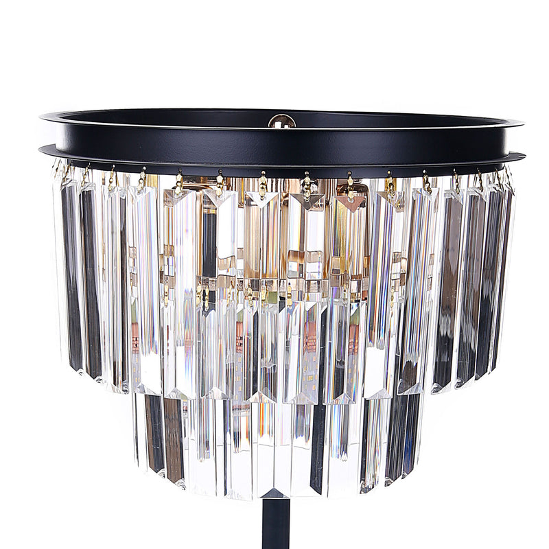 Modern 3 Tier Circular Crystal Table Lamp in Gold