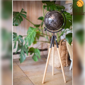 Wooden Tripod World Globe