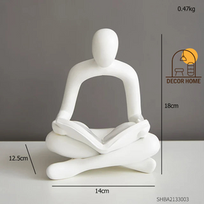 Nordic Abstract Reading Figure Statue