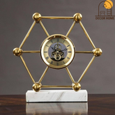 Hexagon Mantel Marble Clock
