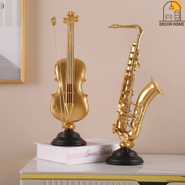 Retro Violin Musical Instrument Sculpture