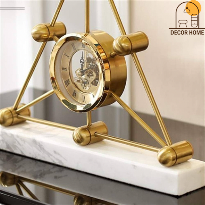 Rustic Metal Triangular Table Clock – Decor Home