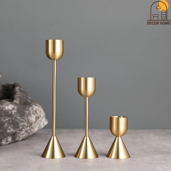 European Gold Candle holder(Set Of 3)