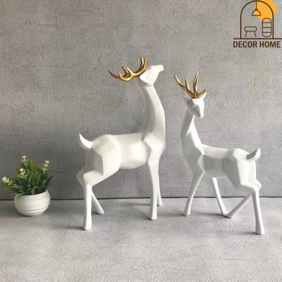 Pair of Rudolph Rein Deer Sculpture