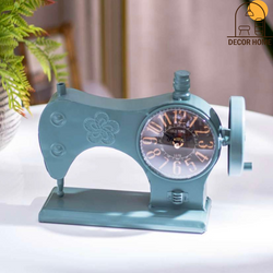 Retro Metal Sewing Machine Table Clock