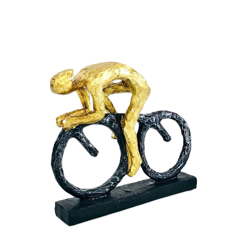 Cycling Gold Man Figure Decor