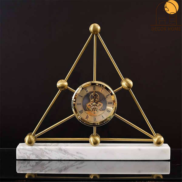 Rustic Metal Triangular Table Clock