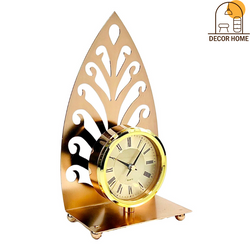 Metallic Golden Leaf Table Clock