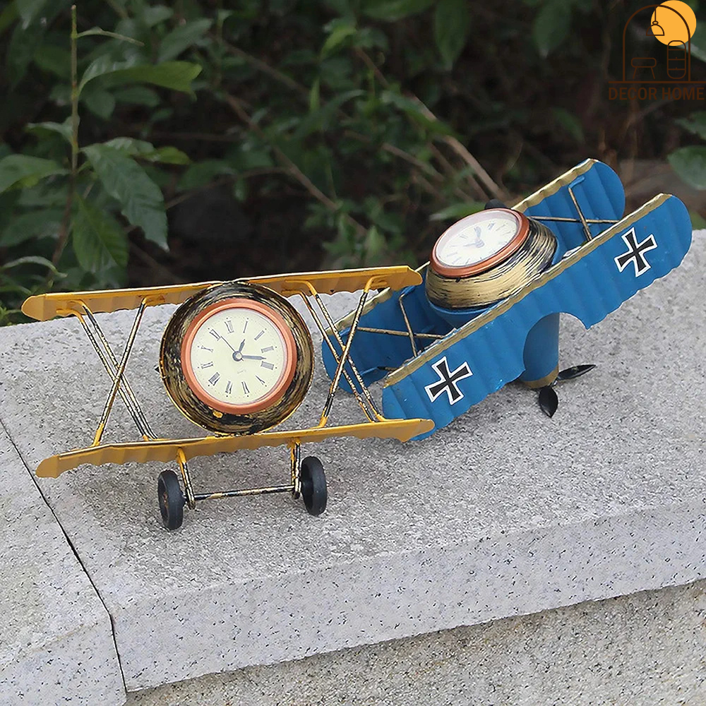 Metal Retro Airplane Clock