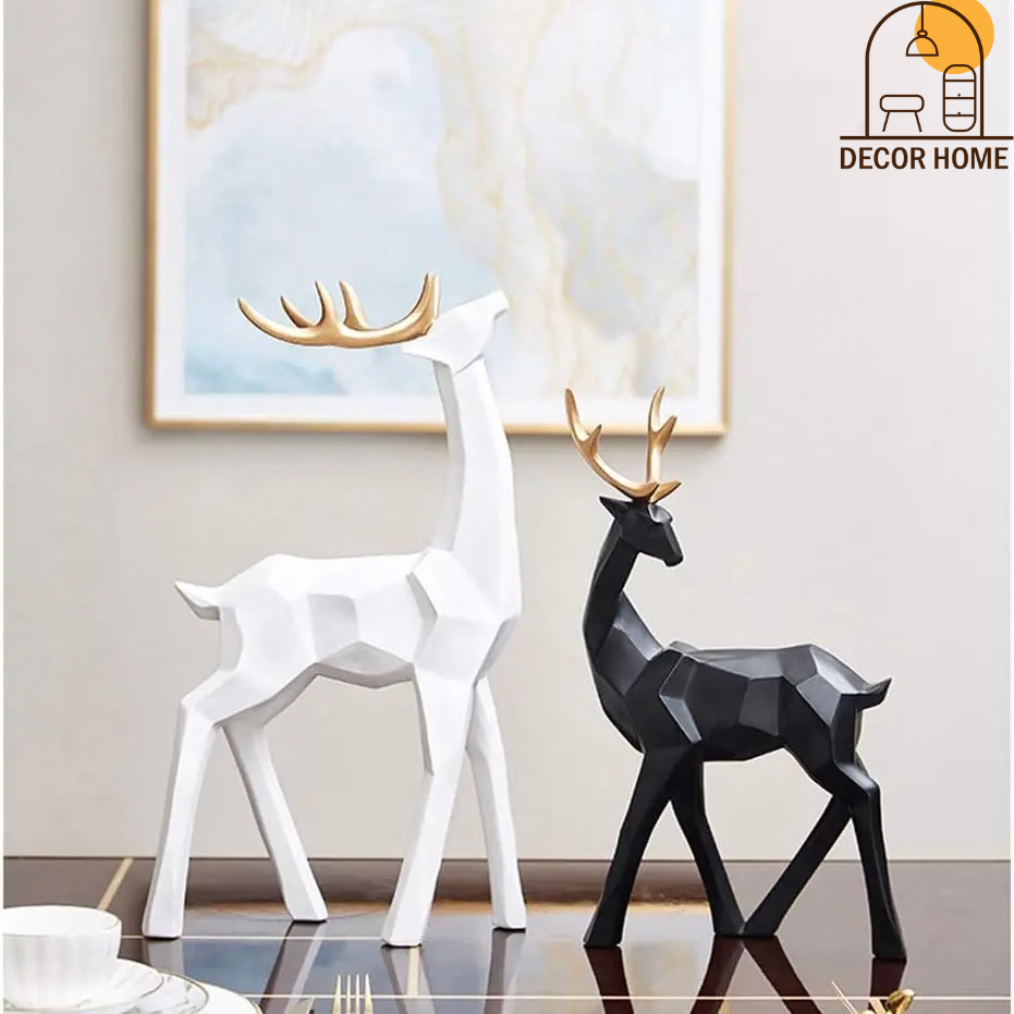 Pair of Rudolph Rein Deer Sculpture