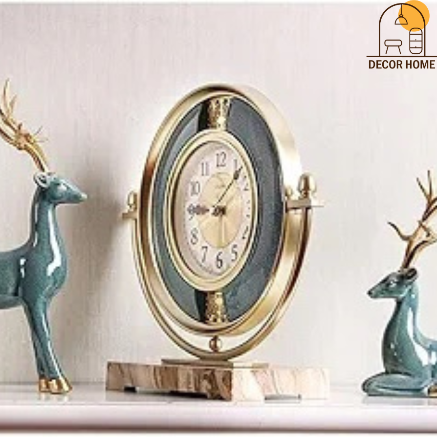 Imitation Deer Desk Clock Set