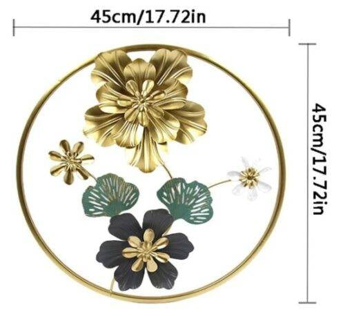 Round Shaped Metal Floral Wall Decor